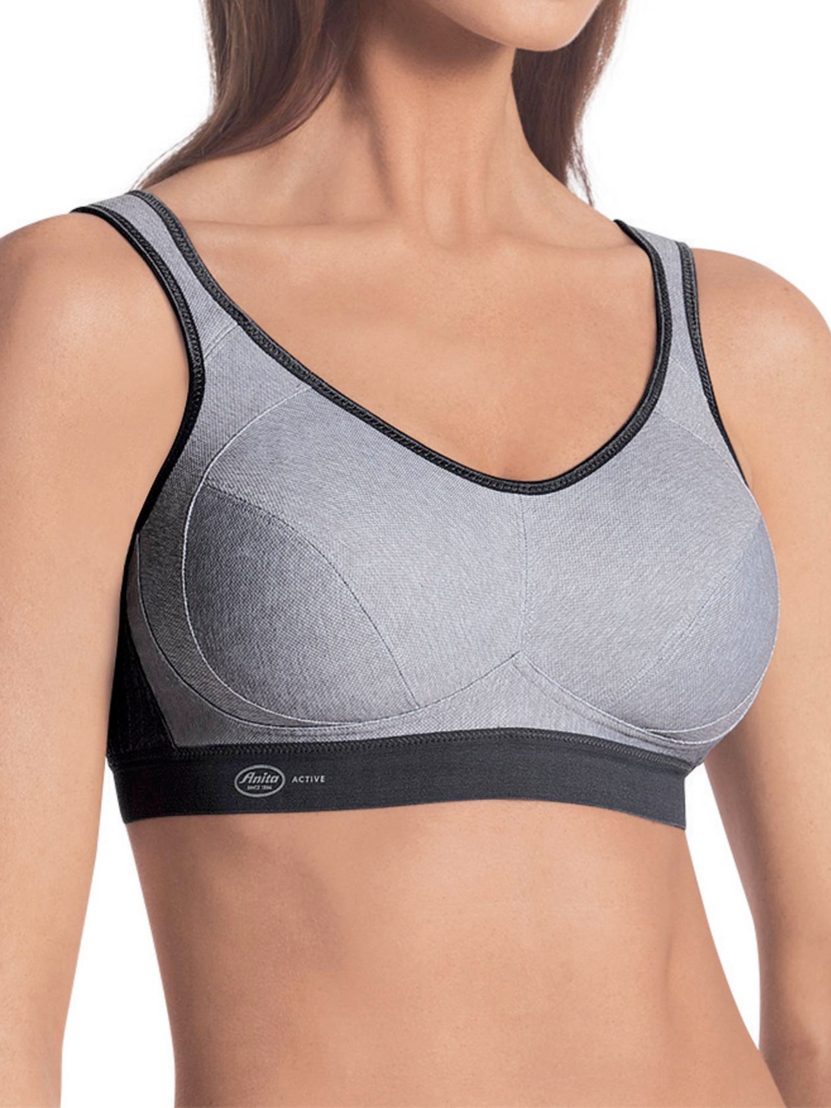 Active Maximum Support Wire Free Sports Bra Heather Grey 44E by Anita