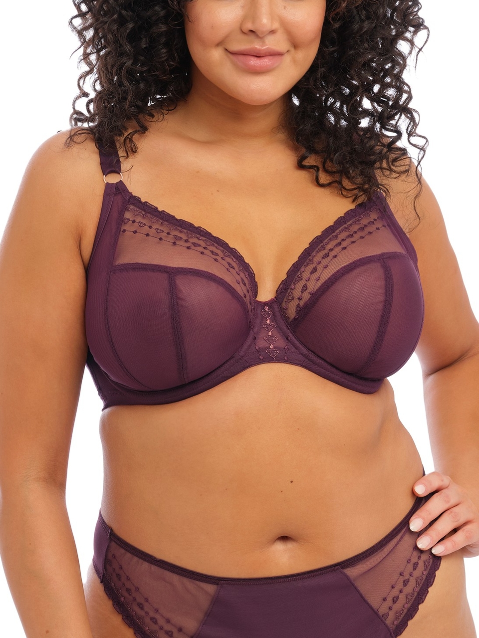 Elomi Women's Plus-size Matilda Underwire Plunge Bra Underwear, -Purple,  40GG at  Women's Clothing store